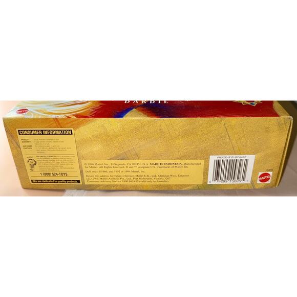 Rare Vintage Barbie Doll Jewel Princess Mattel 1996 MIB Red Plaid - Picture 10 of 10